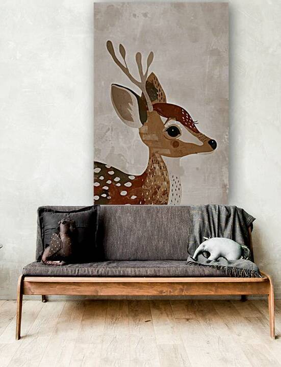 Online custom canvas prints | Bohemian Animal : Minimalist Deer Illustration by Fabd