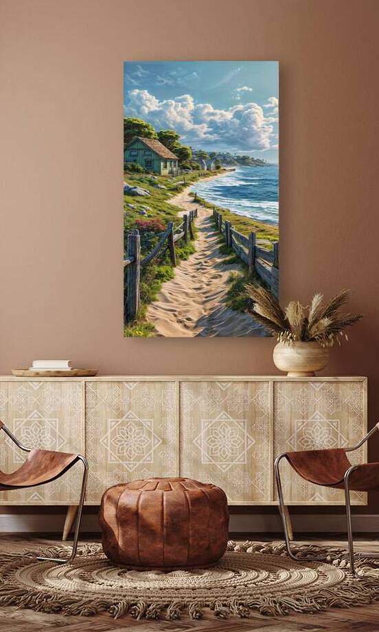 Wall decor | print on demand | Sandy Path Leading to a Charming Seaside Village by Fabd