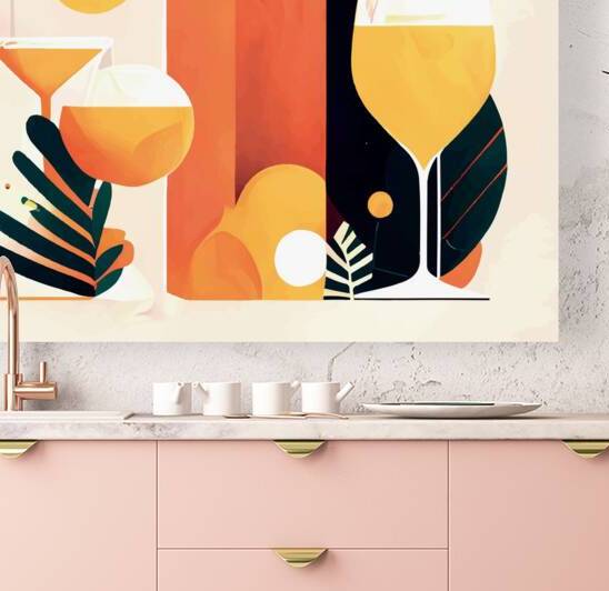 Framed wall Decor | Vibrant Orange Juice Glass Painting by Fabd