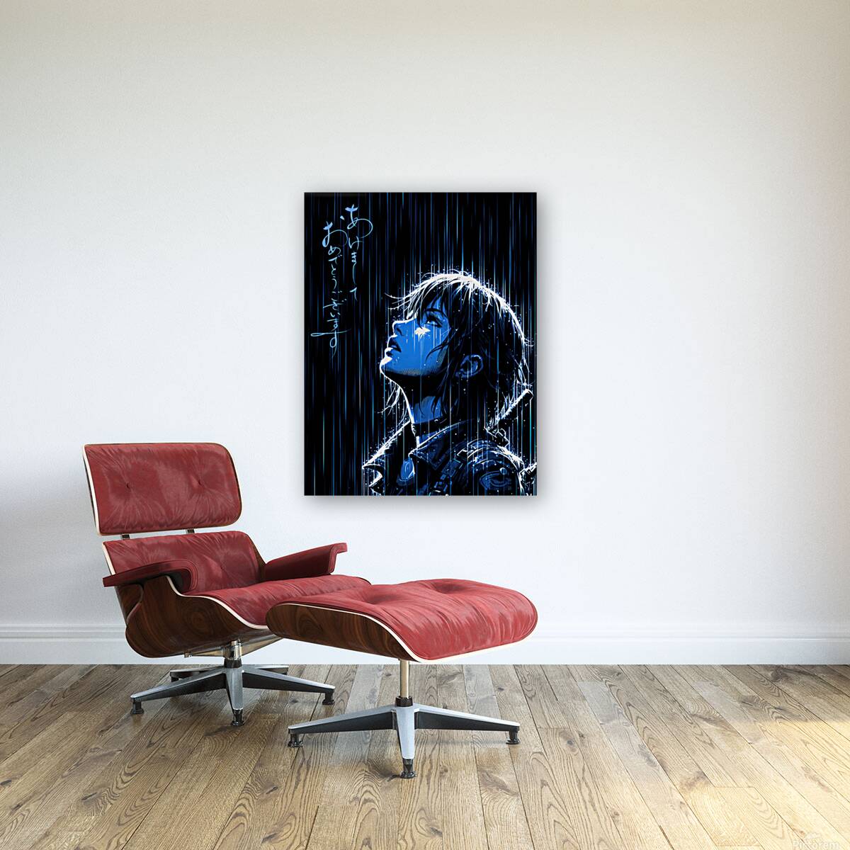 Dramatic blue rain Reproduction