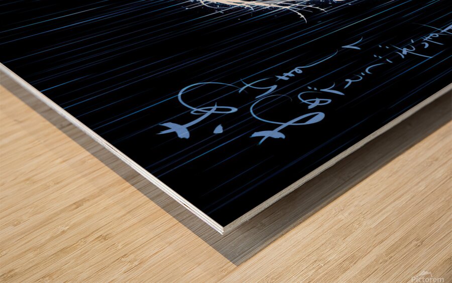 Dramatic blue rain Wood print