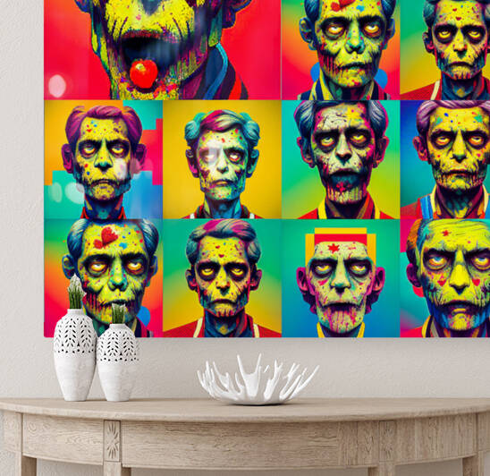 Neon Zombies Pop Art by Kibbs