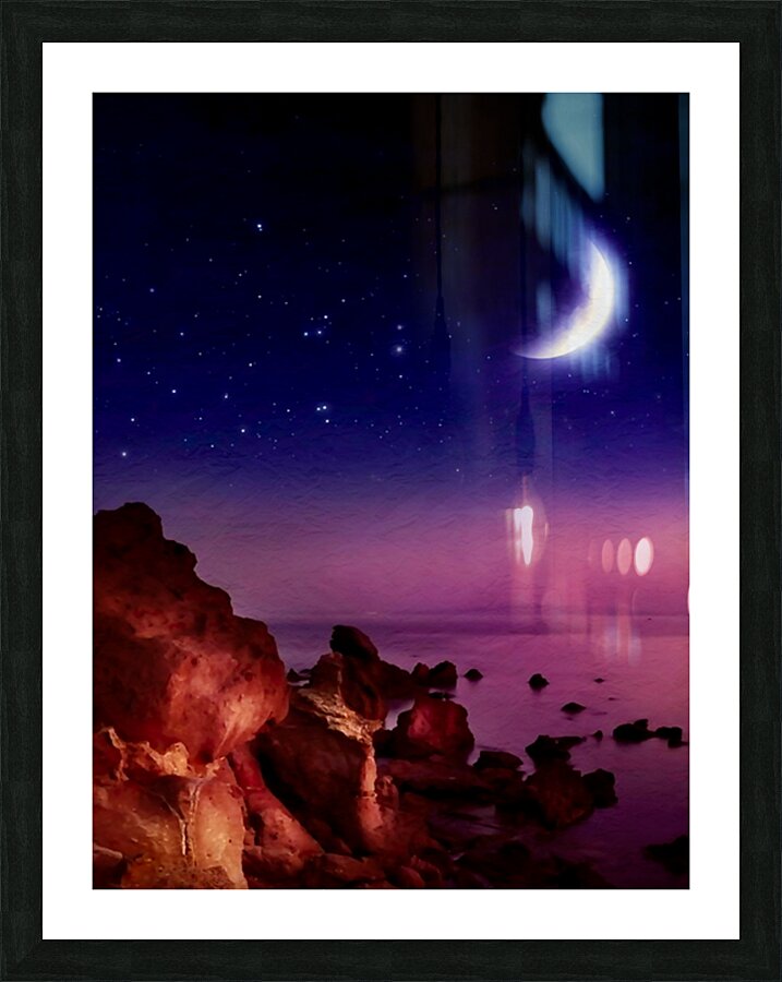 Moon And Stars Picture Frame print