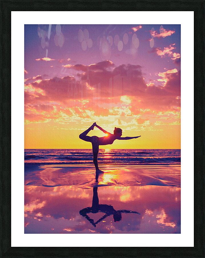 Yoga At Sunset Picture Frame print