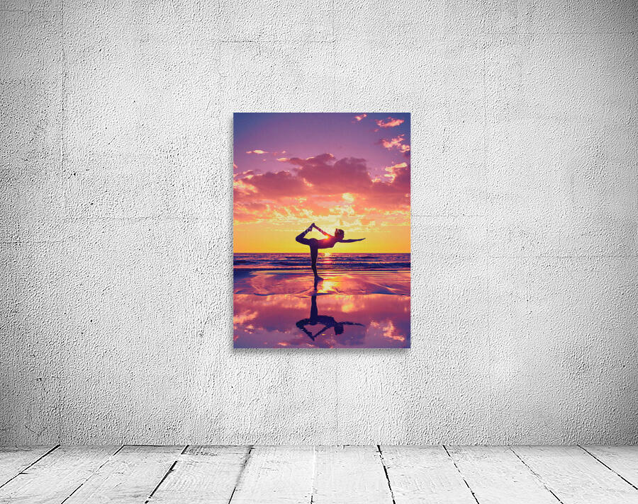 Yoga At Sunset Wall Preview