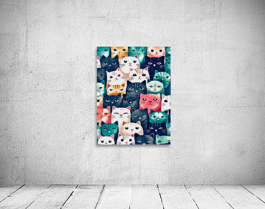 Pattern Cat Cartoons Wall Preview