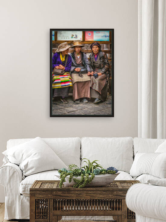 Three Girlfriends Sitting On A Bench Lhasa Tibet 89 | 6-2016 by Vlad Meytin
