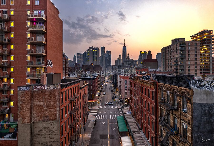1980s New York City Skyline at Dusk de Panoramic Images en poster