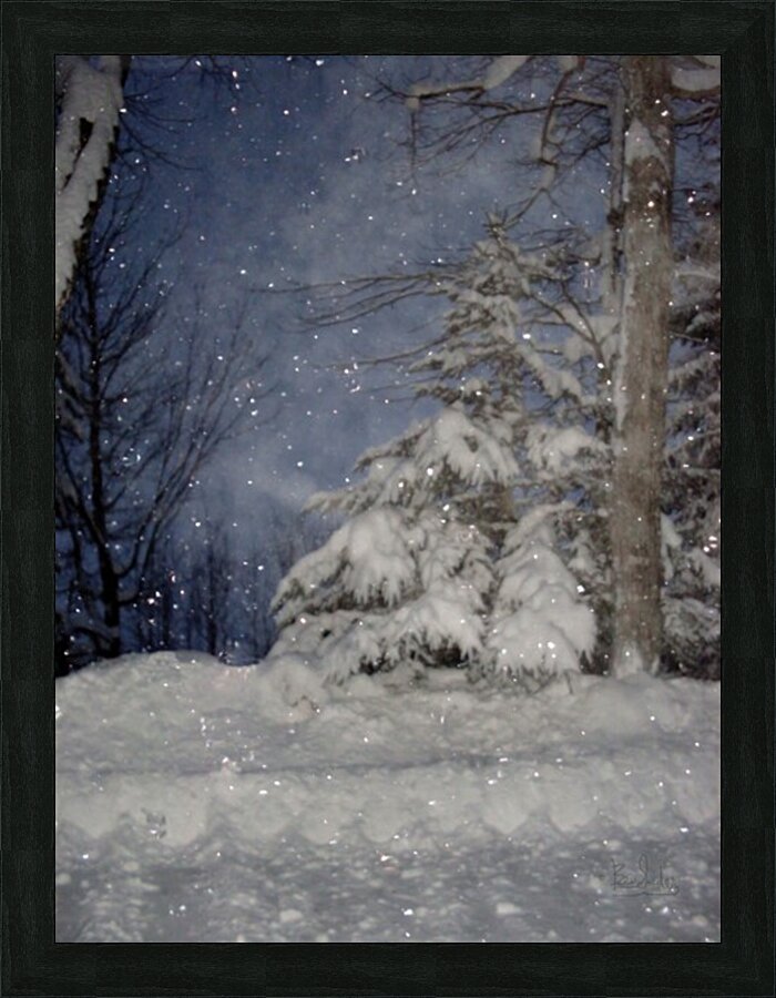 Starry Winter Night Picture Frame Printing
