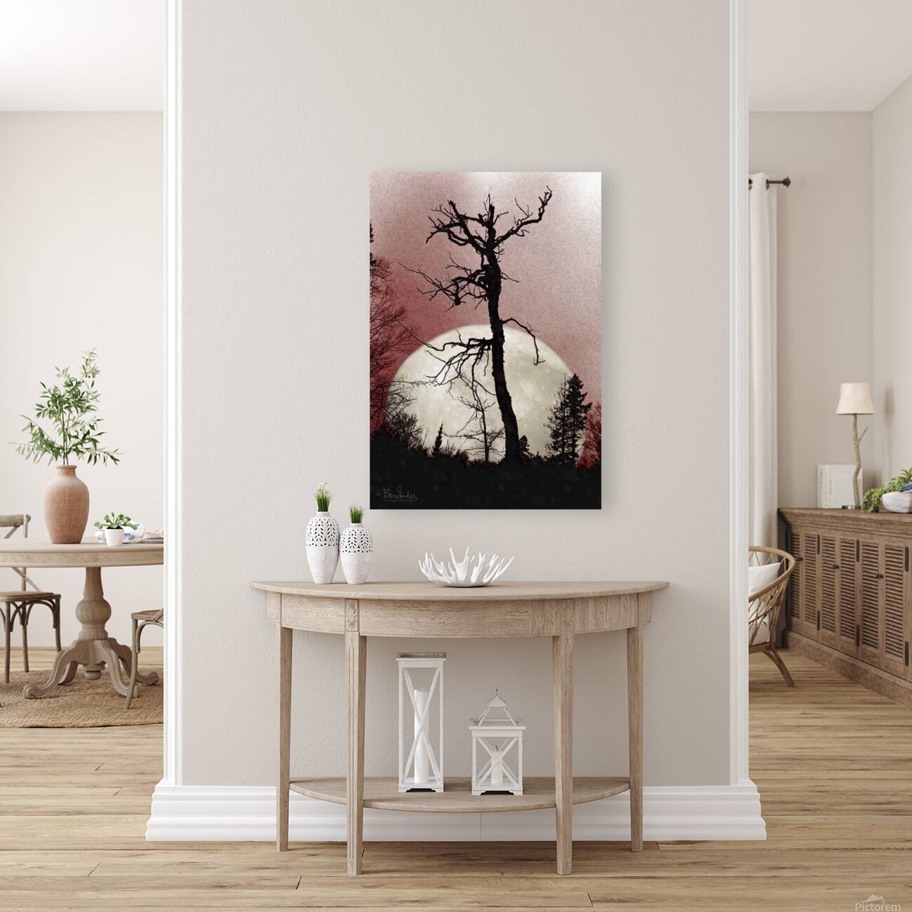 Tree and Full Moon  Reproduction