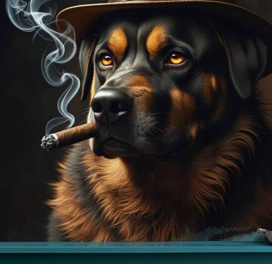 The Alpha Boss: Smoky Elegance in Canine Form by Sameh Sakr