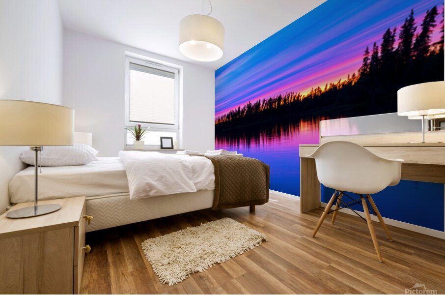 Sunset on Barker Lake Mural print