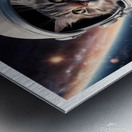 a captivating image of a cat wearing a space suit Metal print