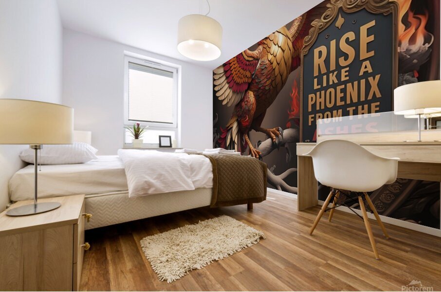 an intricately designed artwork of a majestic pho Mural print