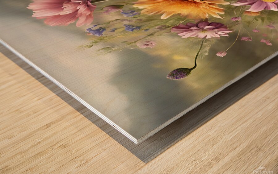 0 Flowers  Realistic or abstract floral arrangeme Wood print