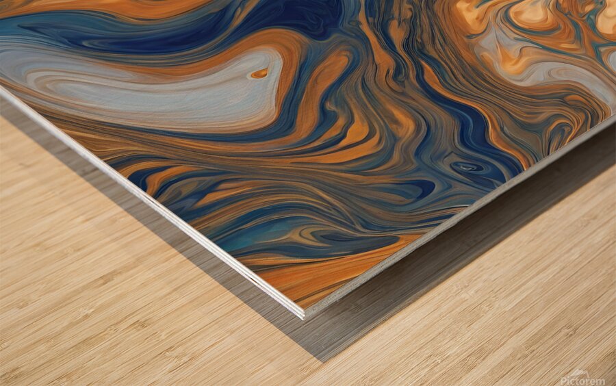 0 Fluid Art  Pouring techniques to create marbled Wood print