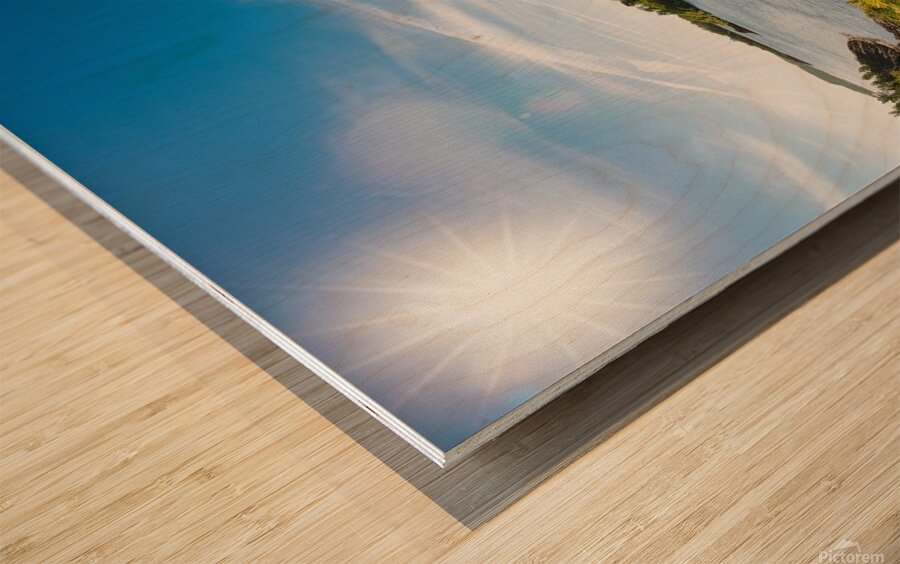 a breathtaking panoramic view of a sunny day on t Wood print