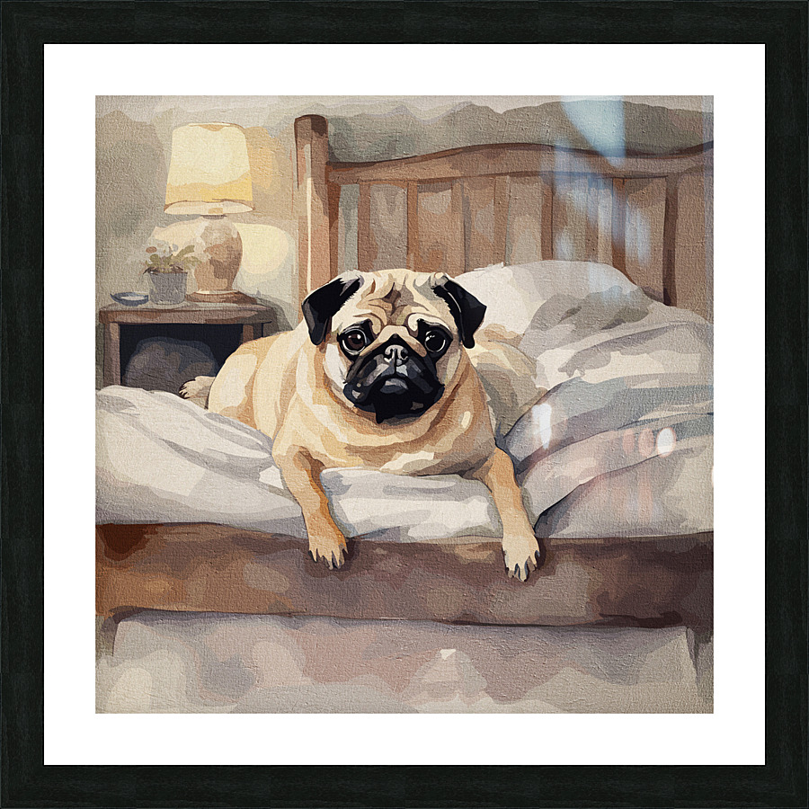 Pug Paws & Pillows Picture Frame print