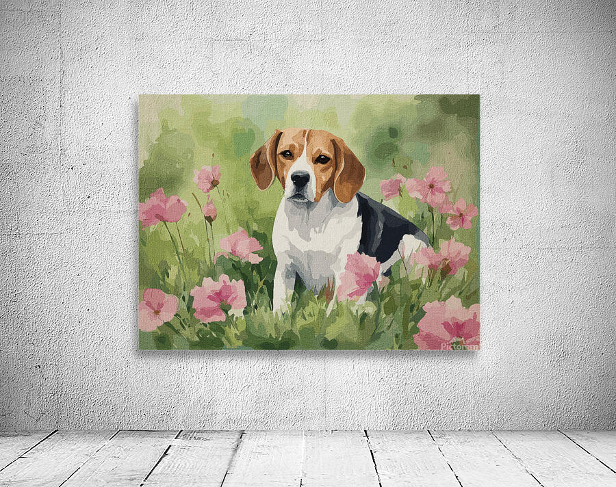 Blossoms and Beagle Wall Preview