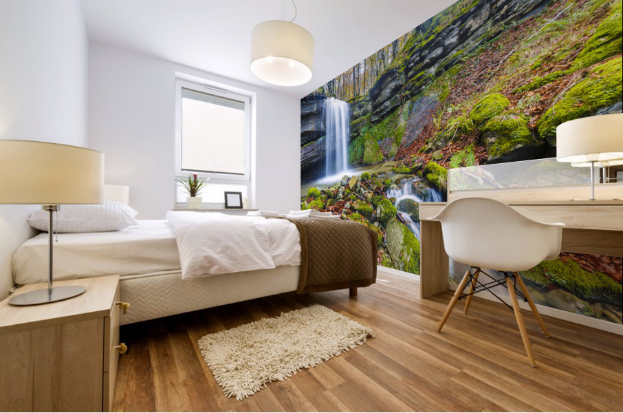 Waterfall. Cantabria Spain 03 Mural print