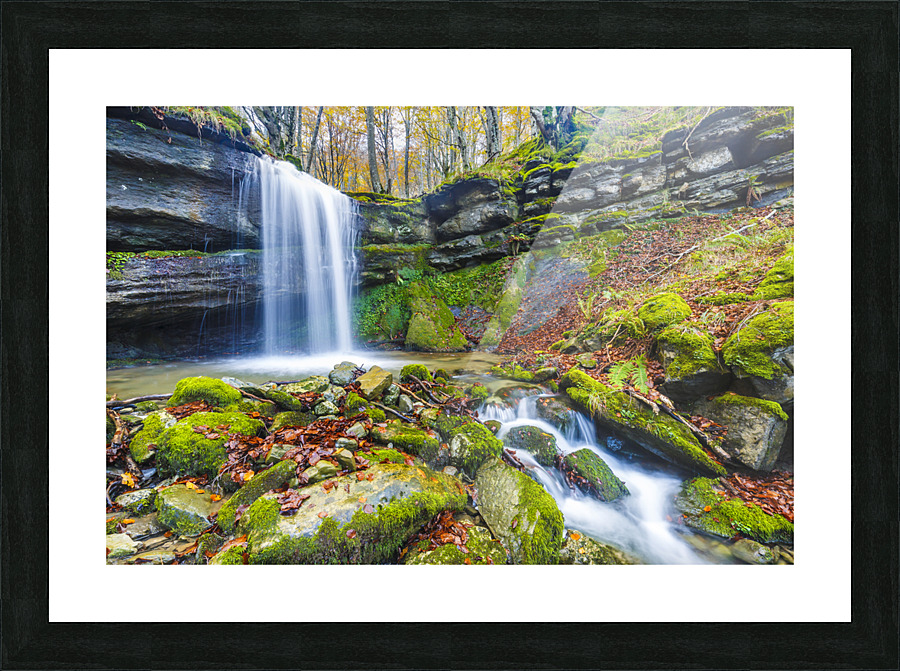 Waterfall. Cantabria Spain 03 Picture Frame print