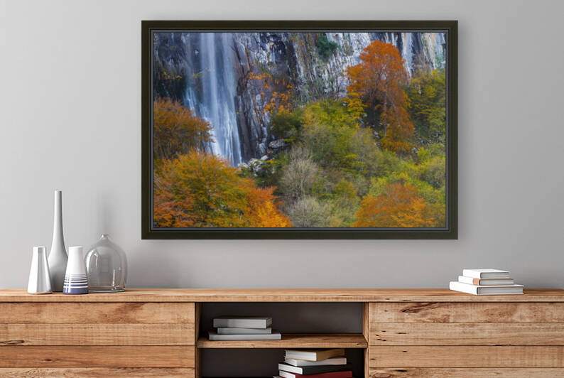 Autumnal landscape with waterfall 02 by Mikel Bilbao Photography