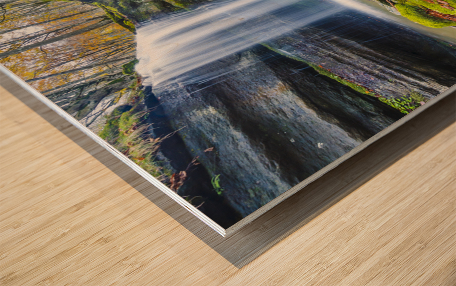 Waterfall. Cantabria Spain 03 Wood print