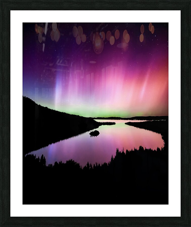 Emerald Bay Northern Lights Picture Frame print