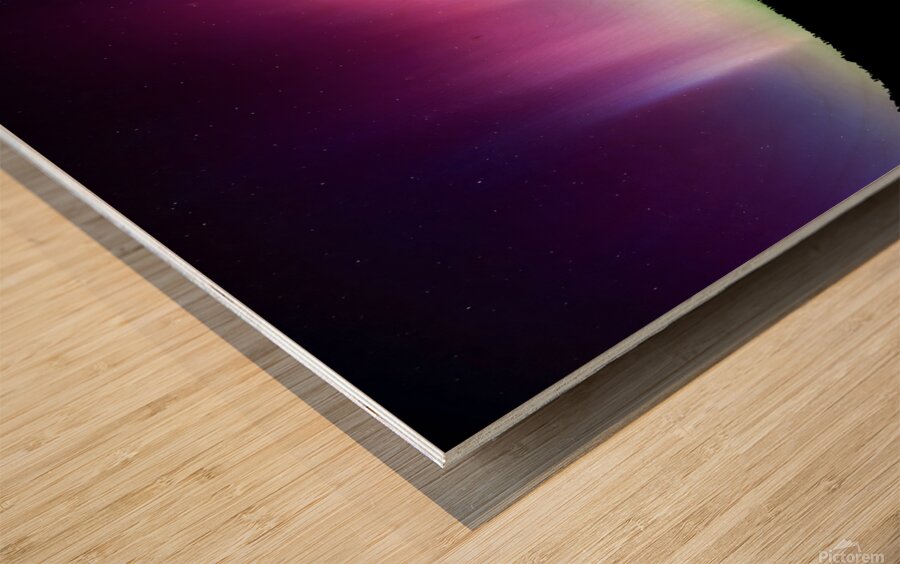 Emerald Bay Northern Lights Wood print