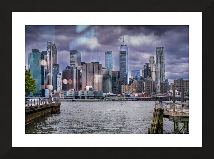 New York Manhattan Cloudy Day Picture Frame print