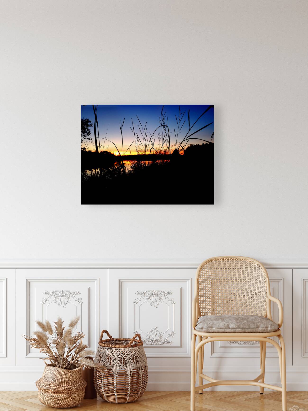 Sunset Through the Reeds Reproduction