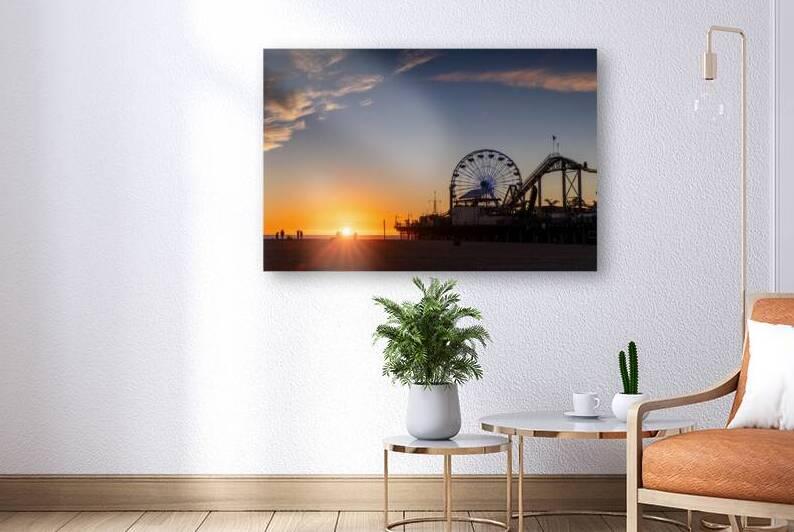 Santa Monica Pier Sunset by Mark W Jackson