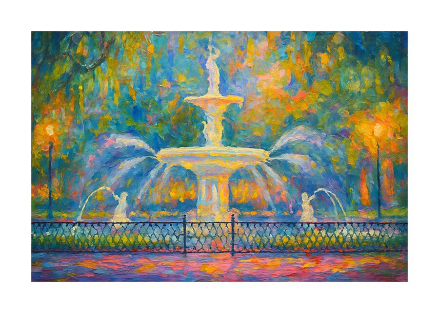 Forsyth Park Savannah Picture Frame Printing