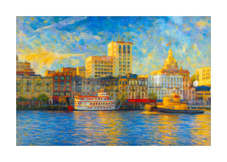 Savannah Cityscape Picture Frame print