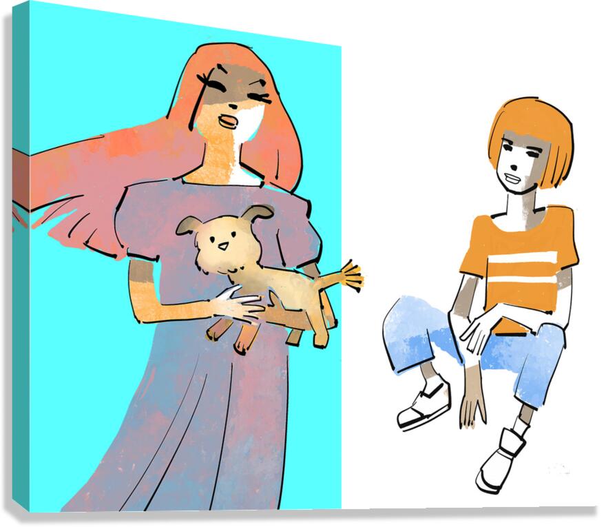 1  two with dog Canvas Print