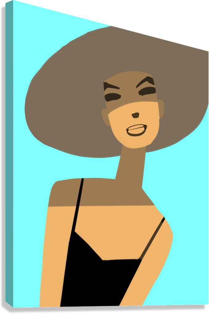 femme hat bg Canvas Print