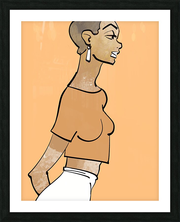 8 with orange Picture Frame print