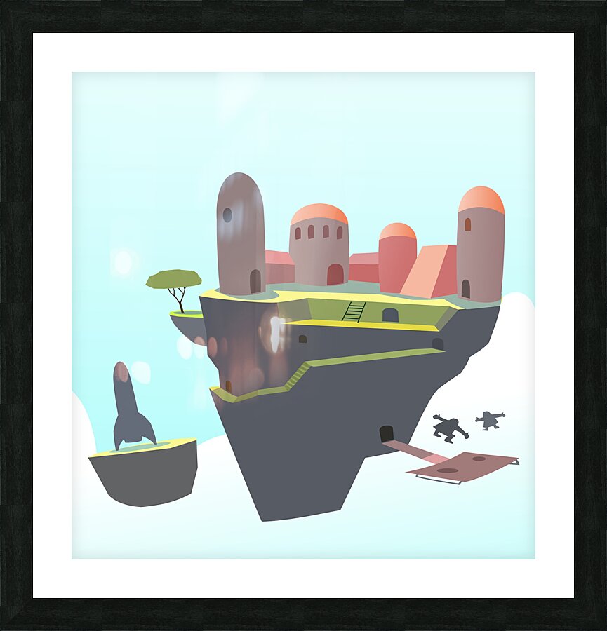 1c floatworld png Picture Frame print