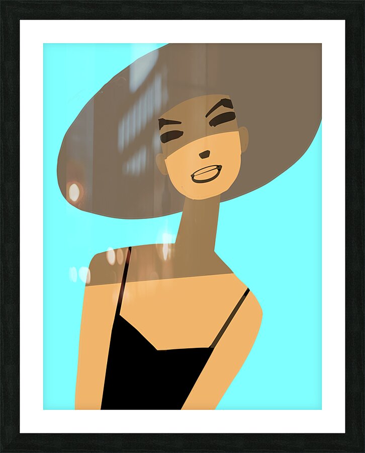 femme hat bg Picture Frame print