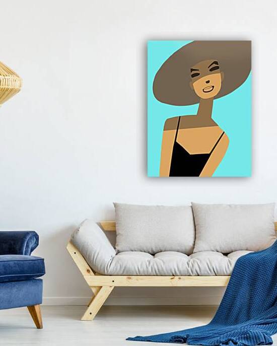 femme hat bg Reproduction