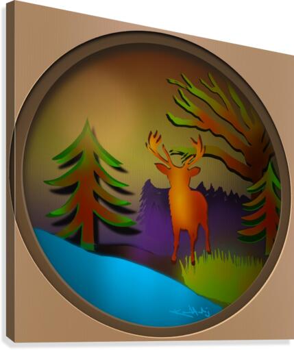 Forest paper cut art Canvas Print