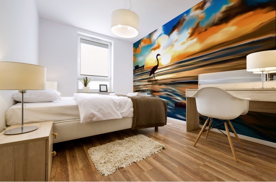 Seabird sunset  Mural print