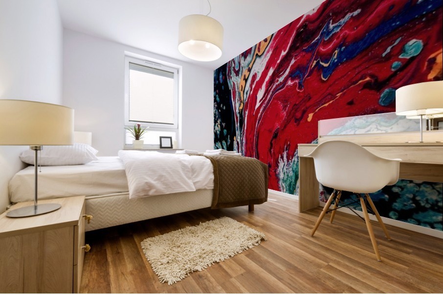 Abstract Red Mural print