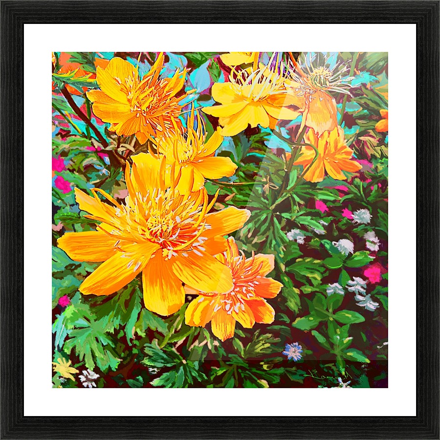 Yellow Flowers Picture Frame print