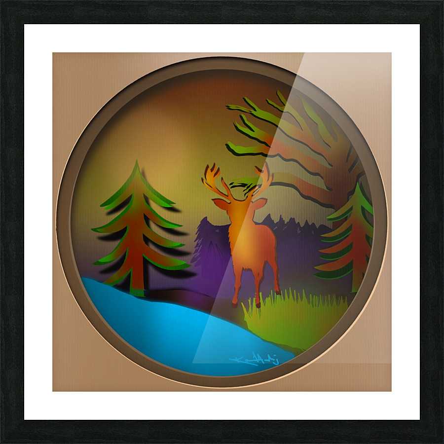 Forest paper cut art Picture Frame print