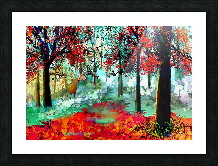 Red Forest Picture Frame print