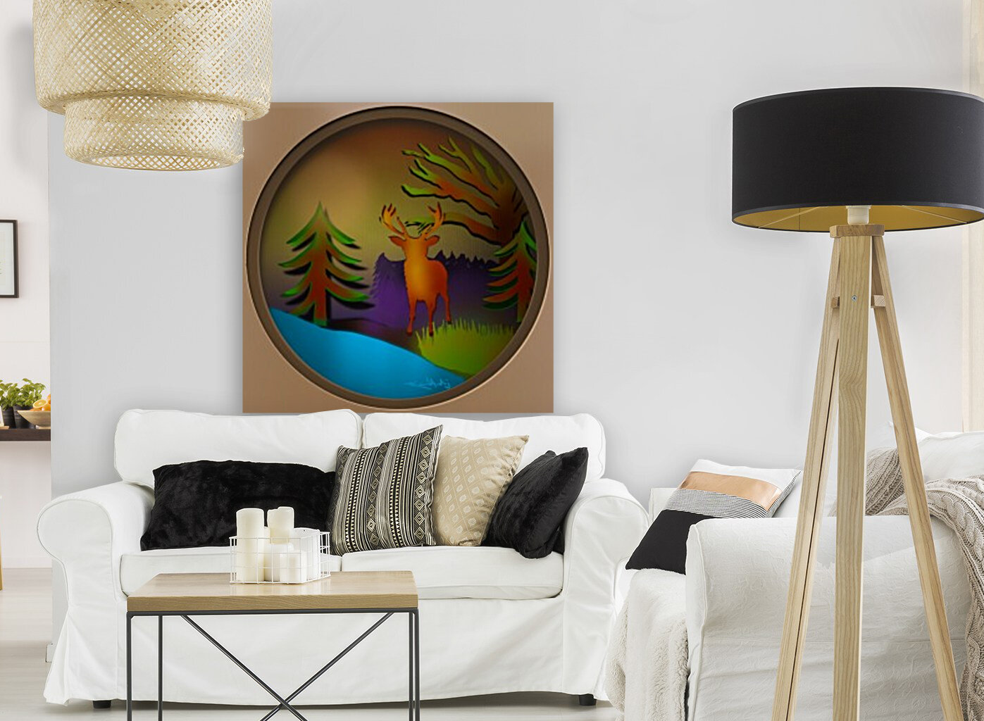 Forest paper cut art Reproduction