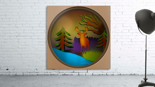 Forest paper cut art Wall Preview