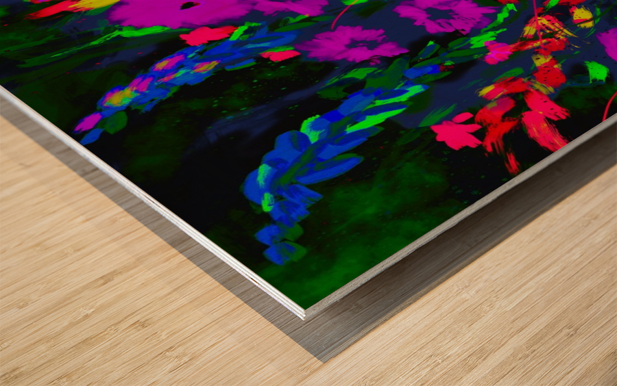 Vivid Floral Wood print