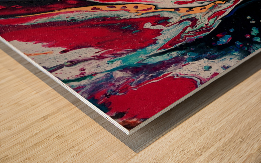 Abstract Red Wood print